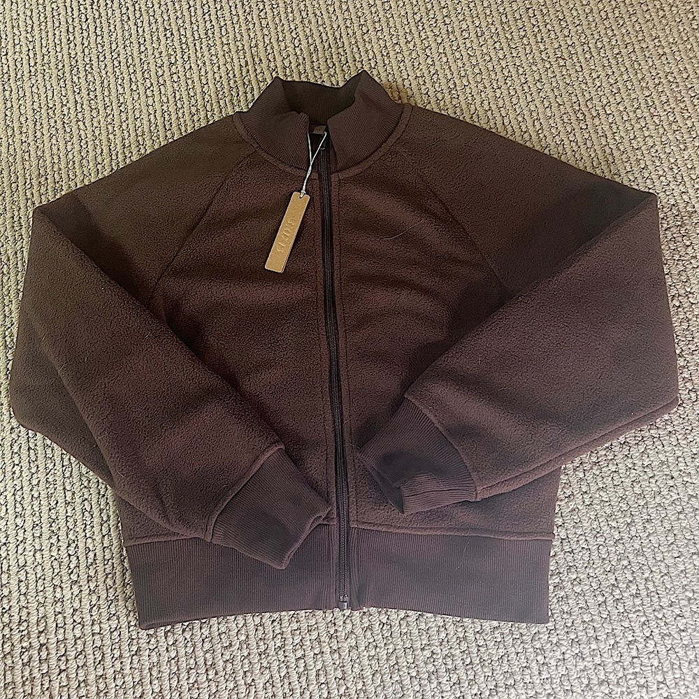 Skims Cocoa Fleece Lounge Jacket